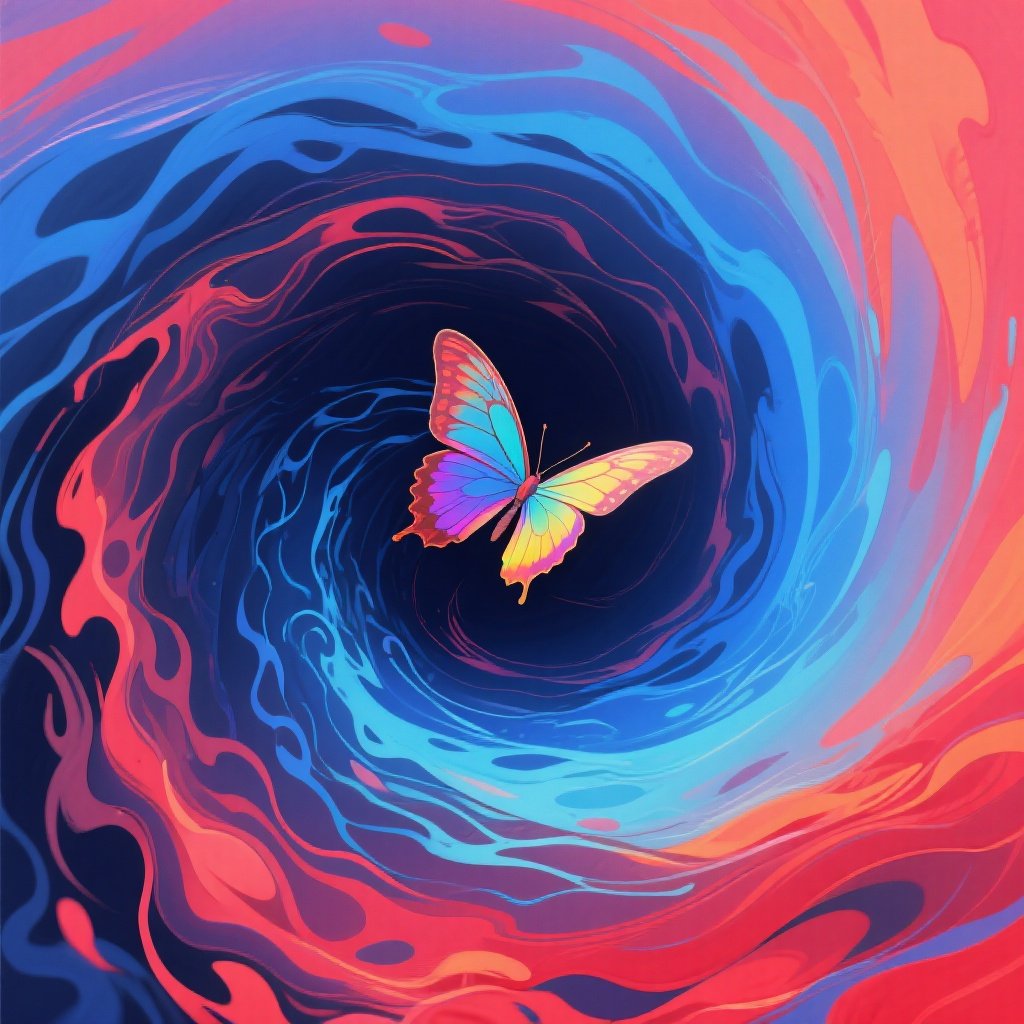 蝴蝶效应概念图:小小的改变引发巨大影响